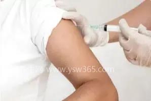 打育苗胳膊上有大硬块发红,注射方法不当导致的感染