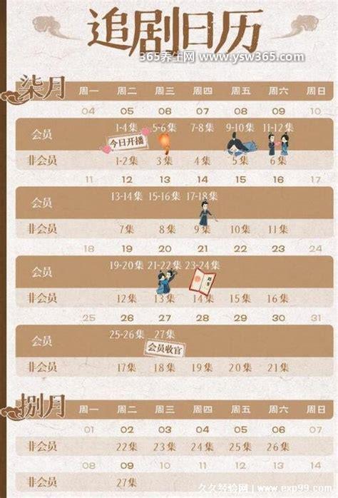 星汉灿烂更新时间日历表图,07-05周二20:00更新第一集