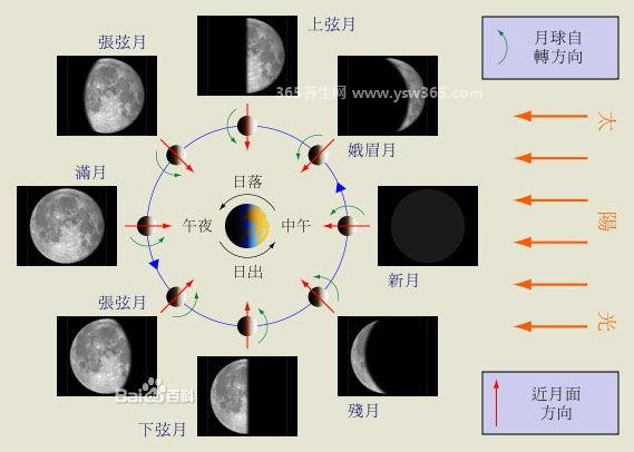 月亮的变化规律和图片